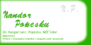 nandor popesku business card